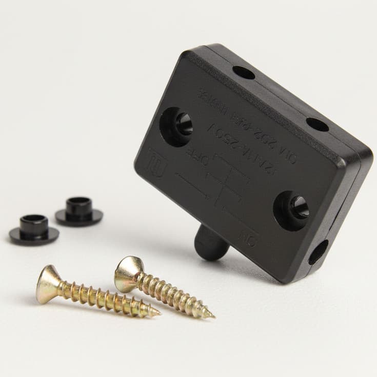 Interruptor Botão liga desliga Bivolt 1A  Interruptor de móveis Porta Guarda-Roupa Armário Automação