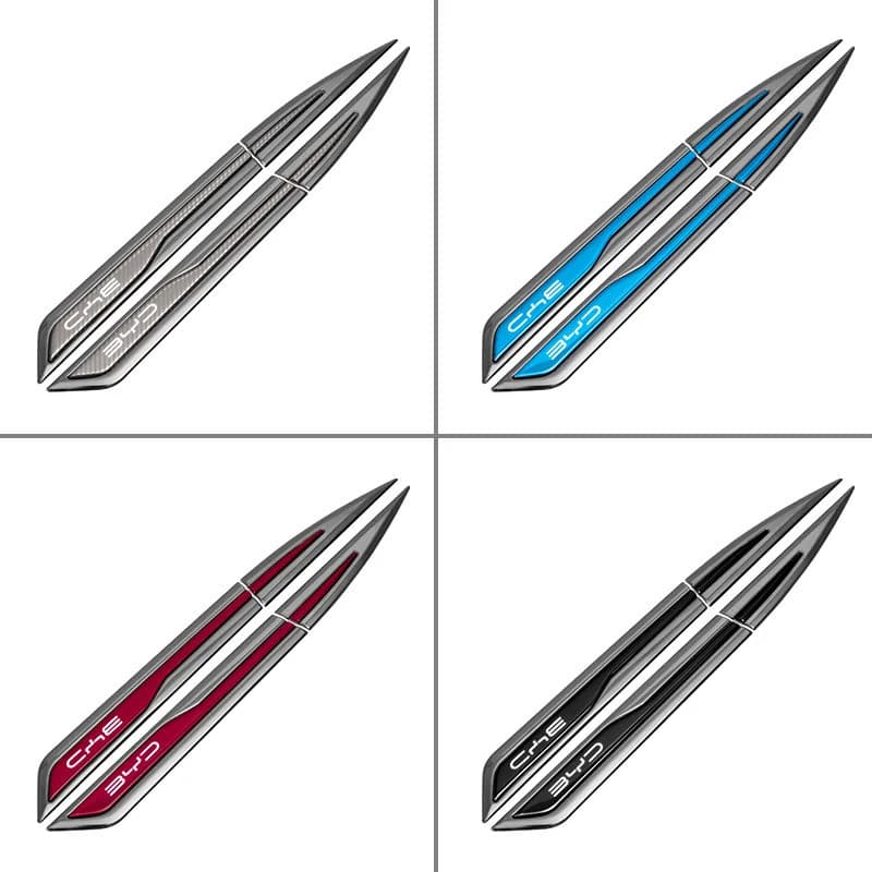2 Pçs Porta Do Carro Fender Lâmina Lateral Emblema Corpo Protetor Adesivo De Metal Para BYD Leopardo 5 8 Canção Mais Yua