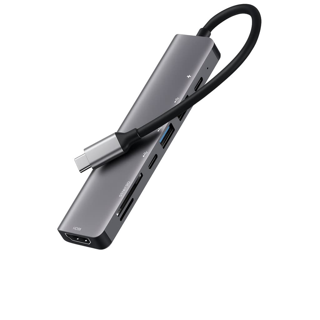 Adaptador Usb Tipo C Hdmi 4k 60hz Hub Macbook Pro 7 Em 1
