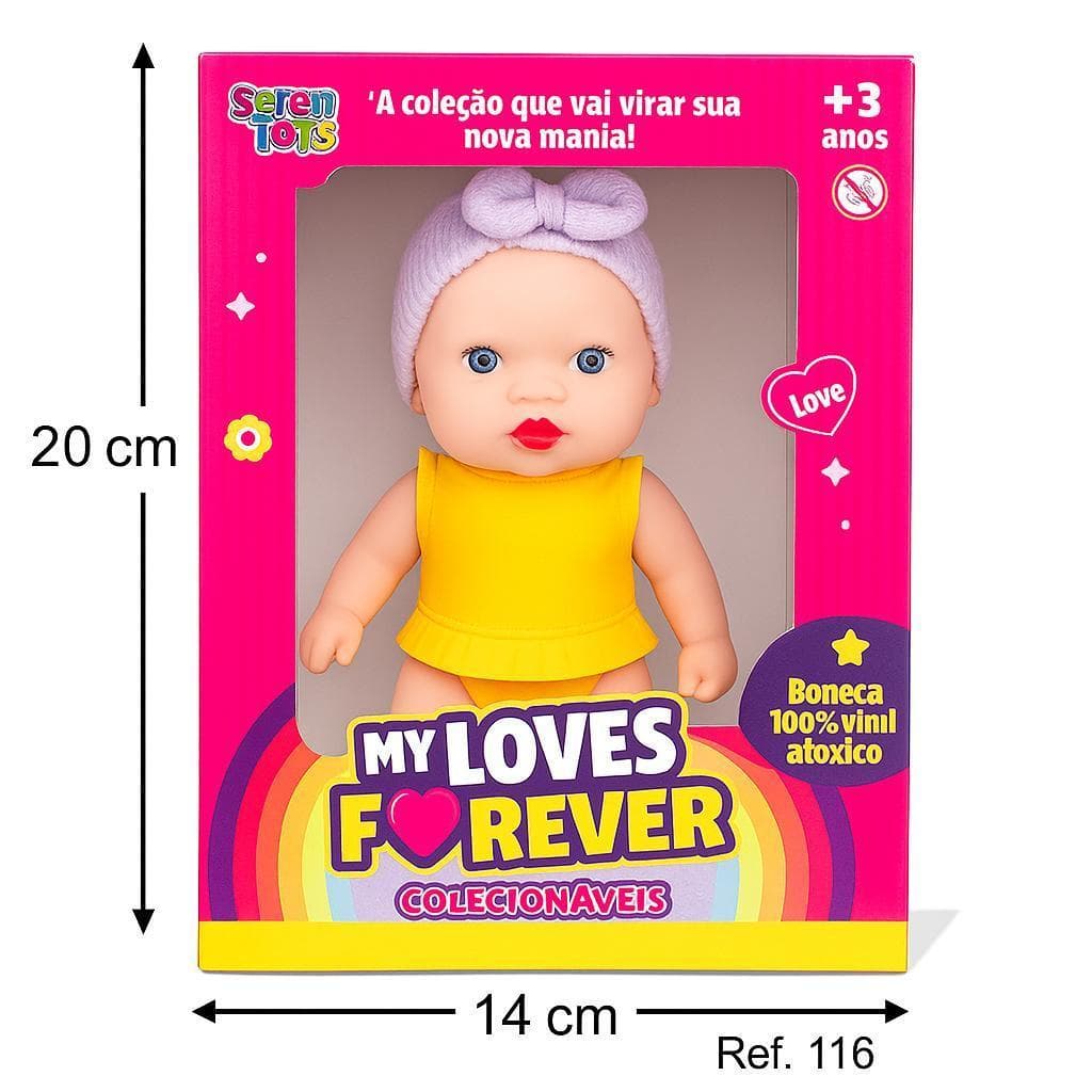 Boneca My loves forever boneca 100% em vinil atoxico com 3 modelos colecionaveis para presentes brinquedos CORES SORTIDA