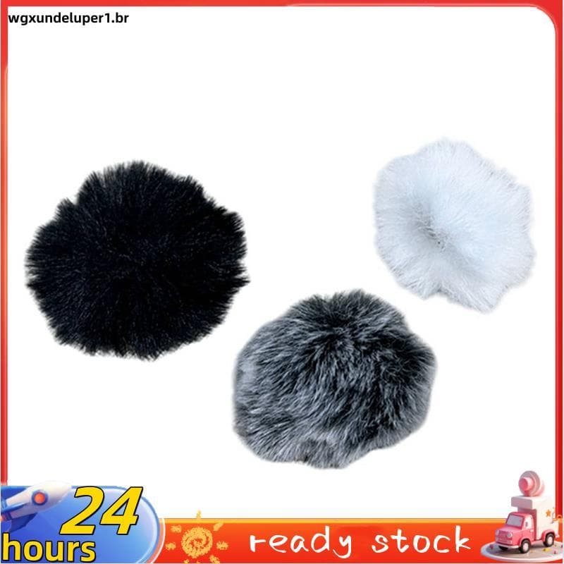 3 Pçs Peludo Pára-Brisas Muff Para K1 Lapela Microfone Sem Fio Colar Clipe Capa À Prova De Vento Uso Ao Ar Livre