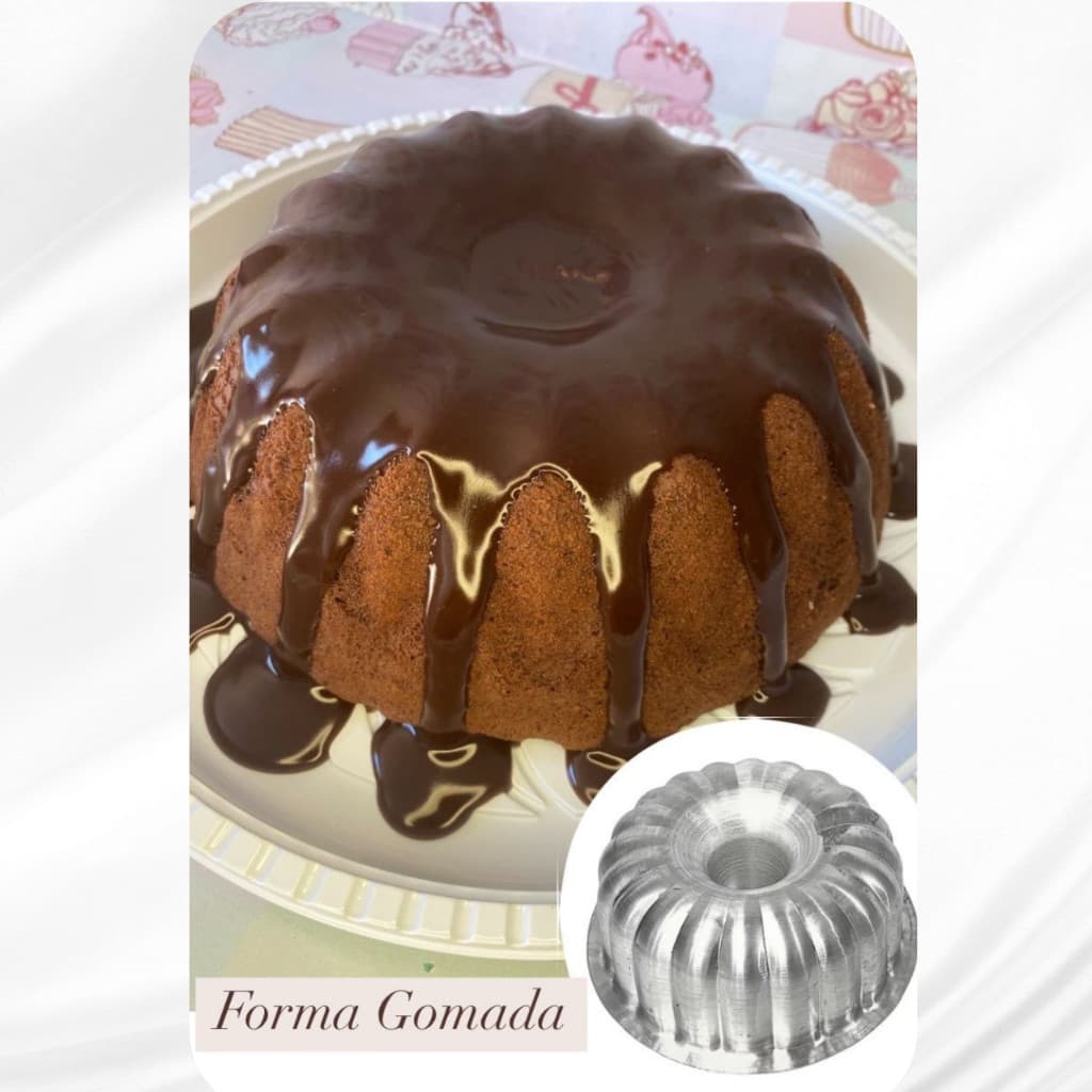 Forma Assadeira Decorada Gomada 18cm x 8cm – Alumínio Reforçado 100%