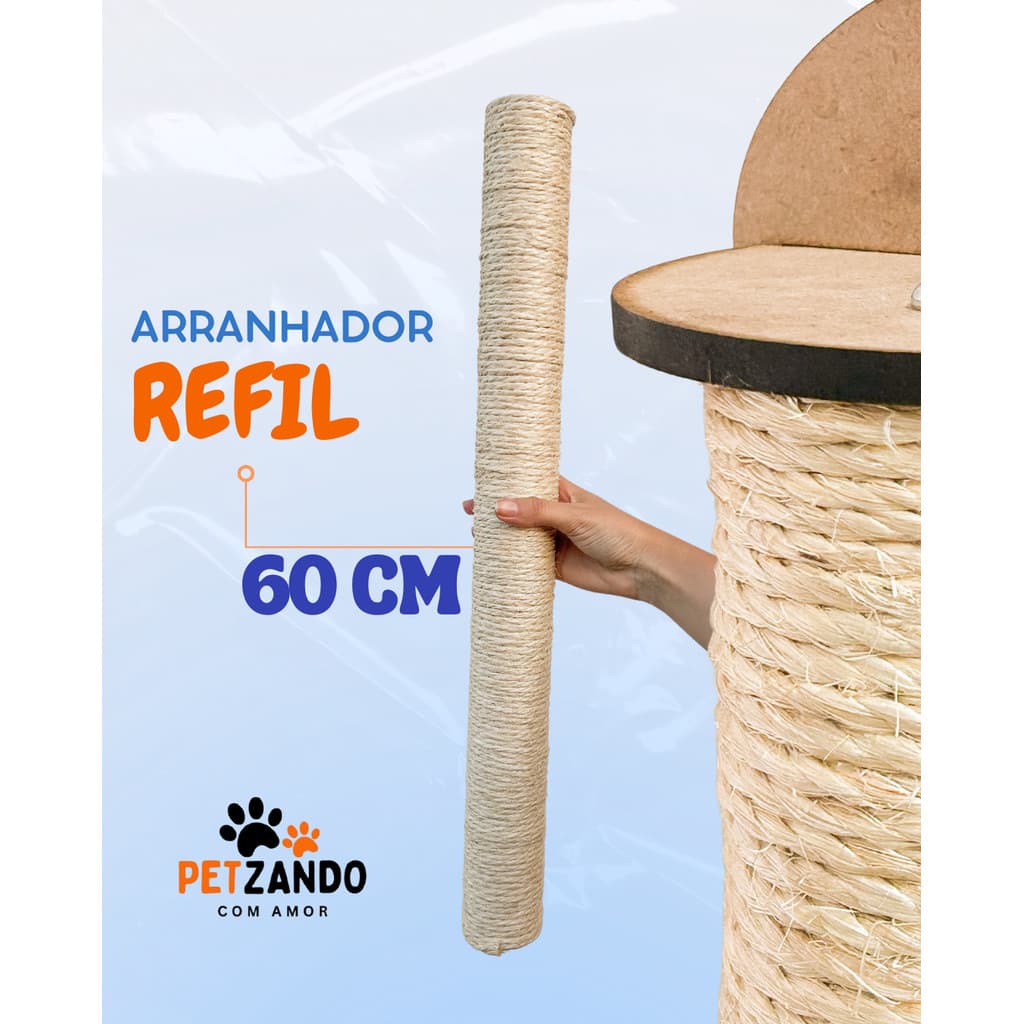 Refil Poste Sisal para Arranhadores PetZando Brinquedo Pet