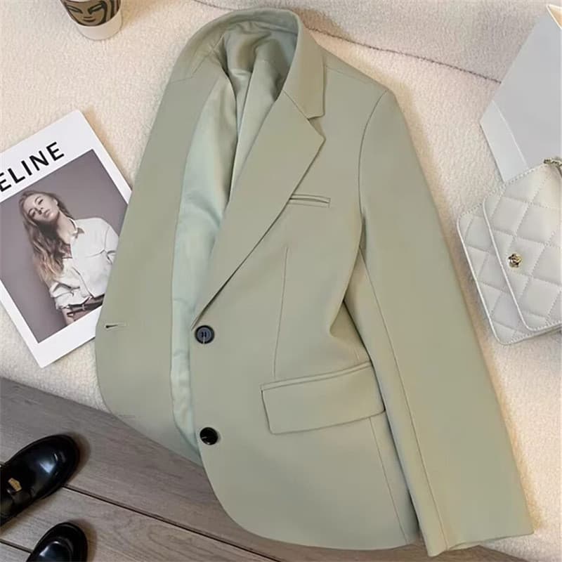 Verde esmeralda pequeno terno meninas jaqueta Slim fit primavera outono estilo elegante pequeno Top