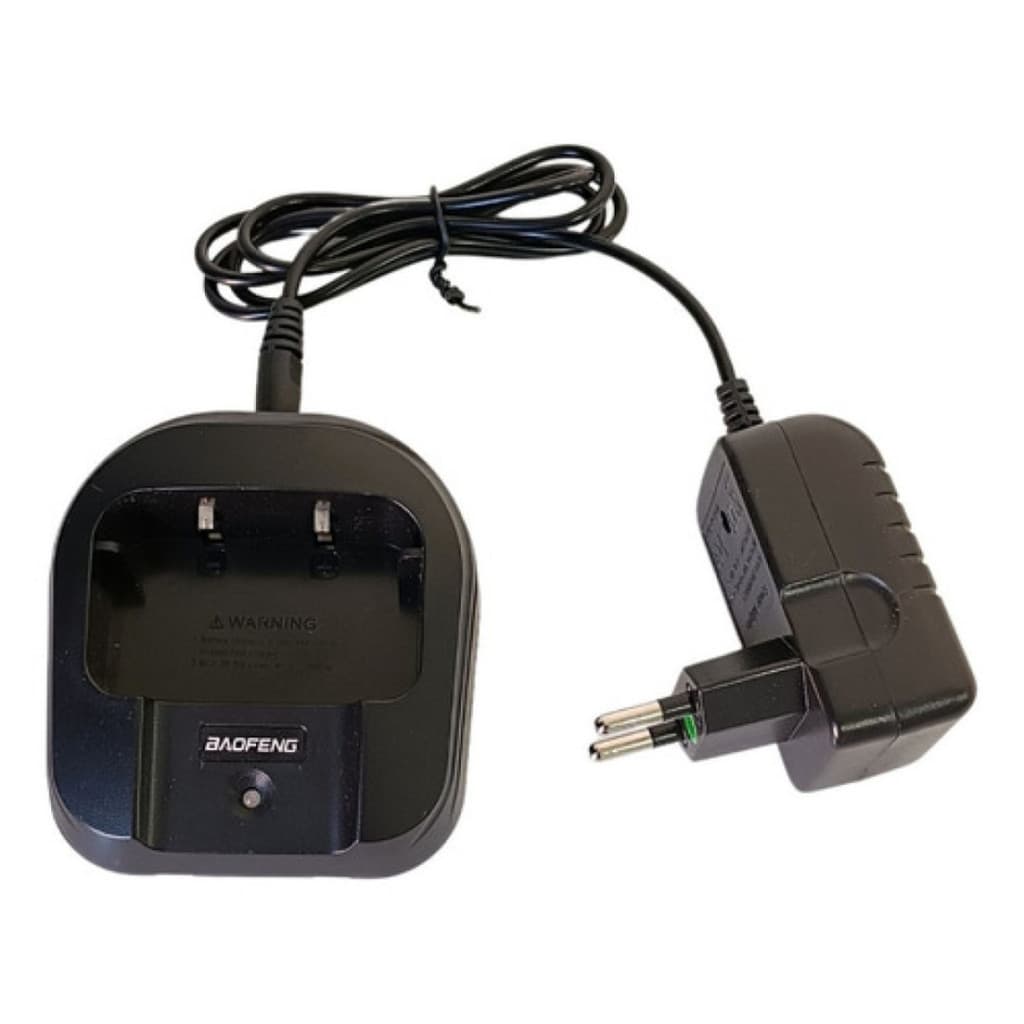 Base Com Fonte Bivolt Para Walkie Talkie Uv-6 Baofeng + Nf