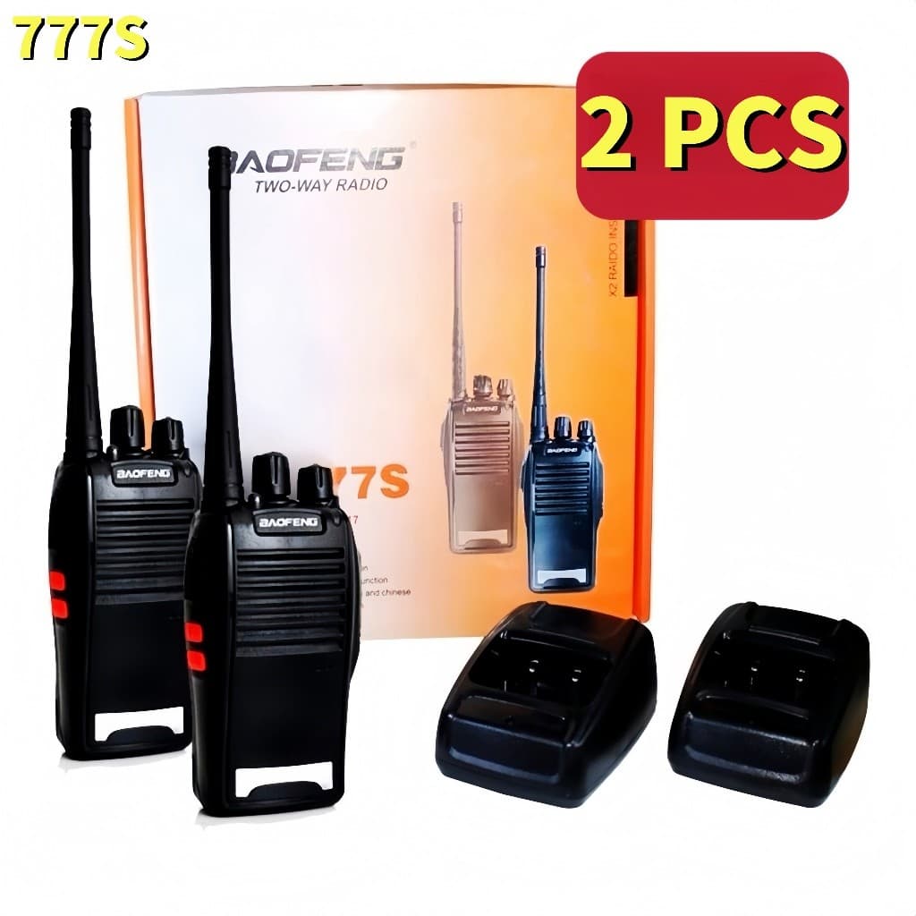 Kit 2 Rádio Comunicador Walk Talk Baofeng 777s com 16 Canais Alcance de 5 - 12 Km 4 Duas Pçs