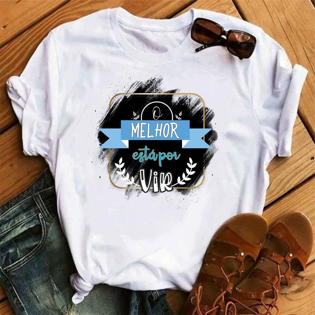 Camiseta Camisa Estampada ESCOLHA SUA CAMISETA ARTE MOTIVACIONAL FEMININA 100% Algodão - Envio Rapido Premium 30.1