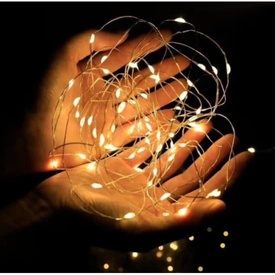 Kit 3 Fios de Fada Led Pisca Pisca 2 Metros Com Bateria Para Embalagens de Presentes Decoração de Natal