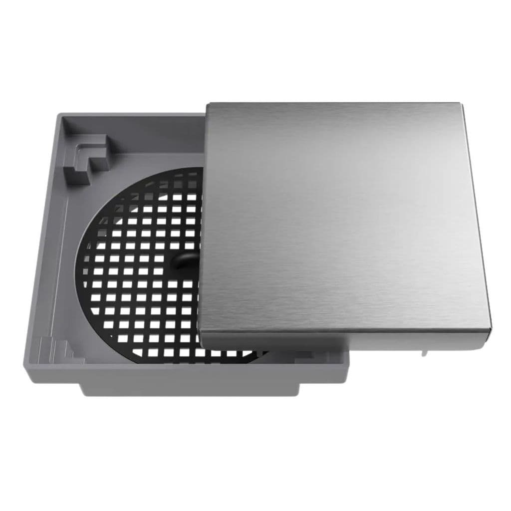 Ralo Oculto Invisível 10x10cm Quadrado Inox Astra
