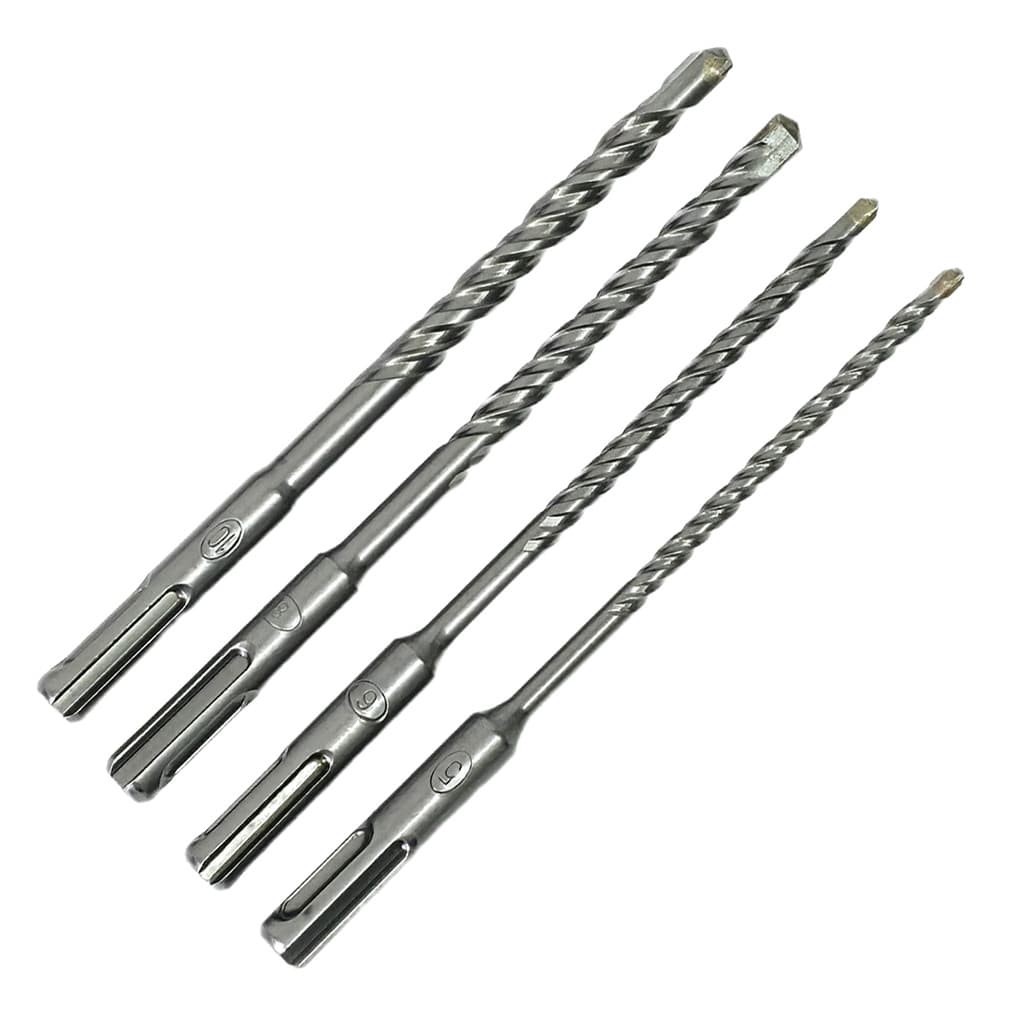Jogo 4 Brocas Para Concreto Encaixe Martelete SDS-Plus 5-6-8 e 10mm Compatível Com Makita Dewalt