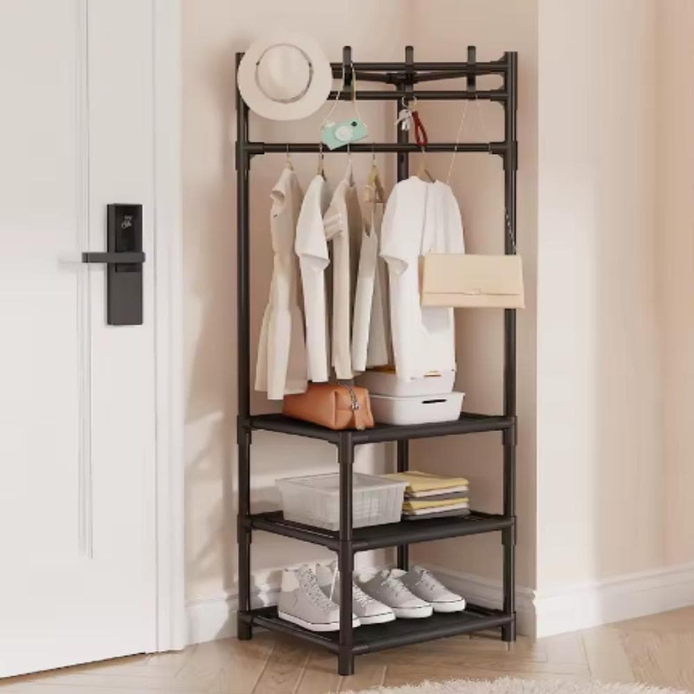 Organizador guarda roupas cabideiro suporte portatil 3