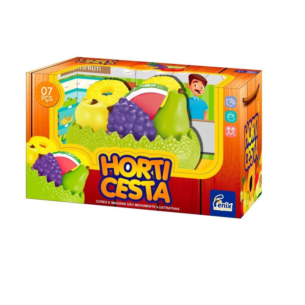 Brinquedo de Vinil Cesto de Frutas 7 Peças - Fenix
