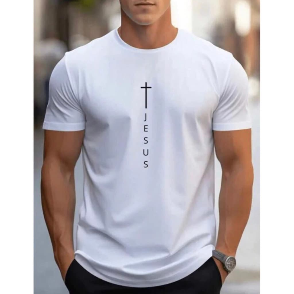 Camiseta Cruz Jesus  Moda Evangélica Cristã Camisa 100% Algodão Unissex