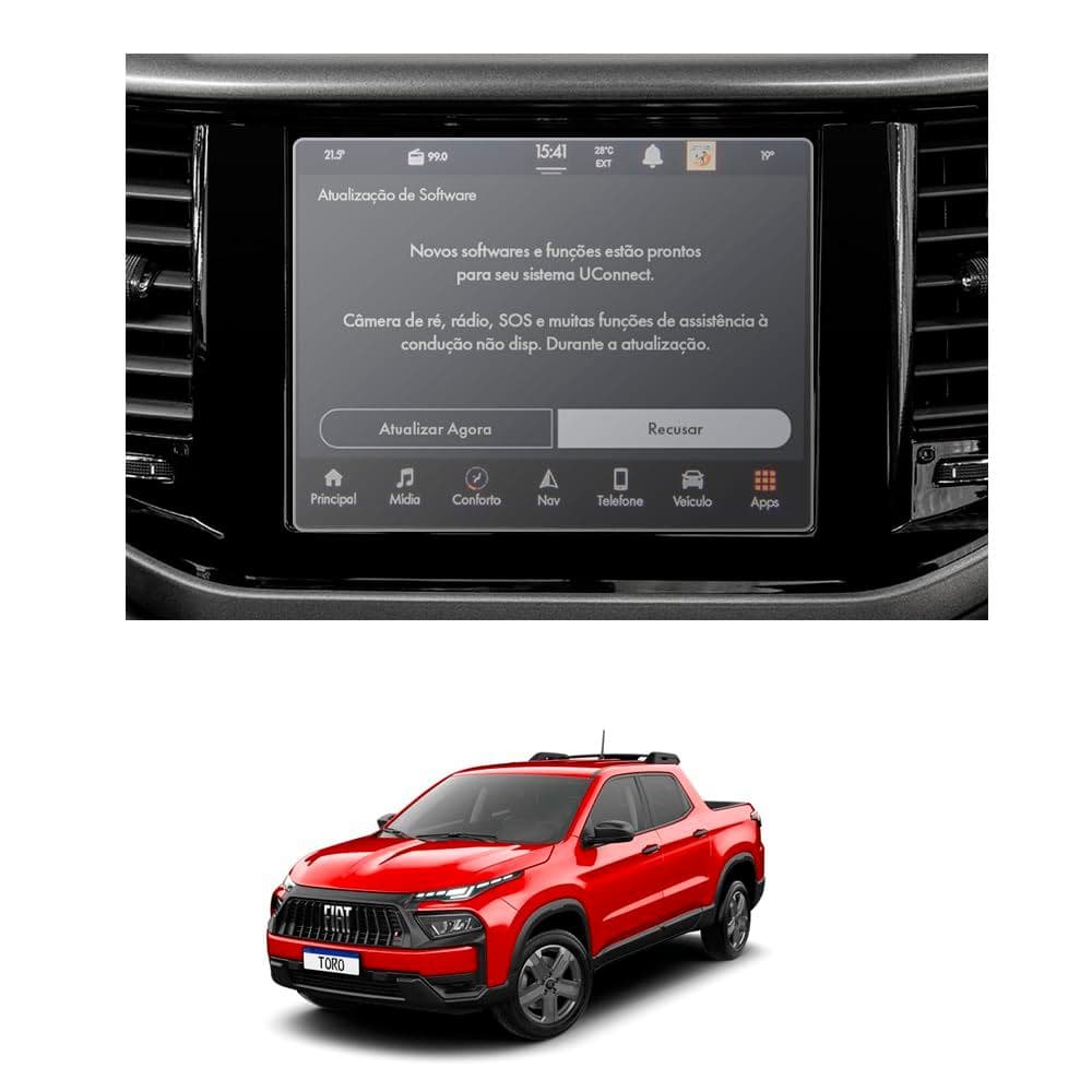 Película Multimídia Fiat Toro 2022 a 2027 8.4Pol Nano Vidro