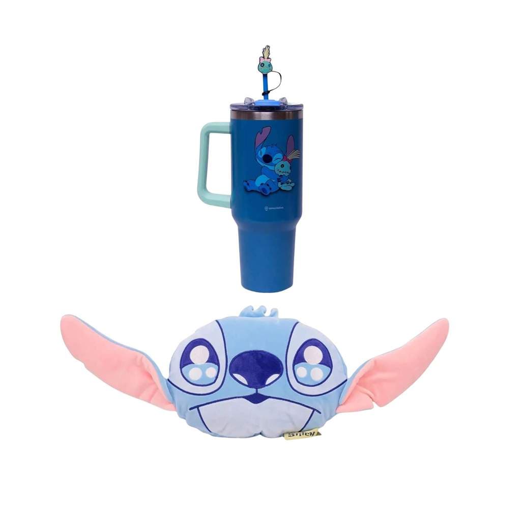 Kit Stitch: Copo Tumbler Térmico 1,15L + Almofada Huggy Disney - Zona Criativa