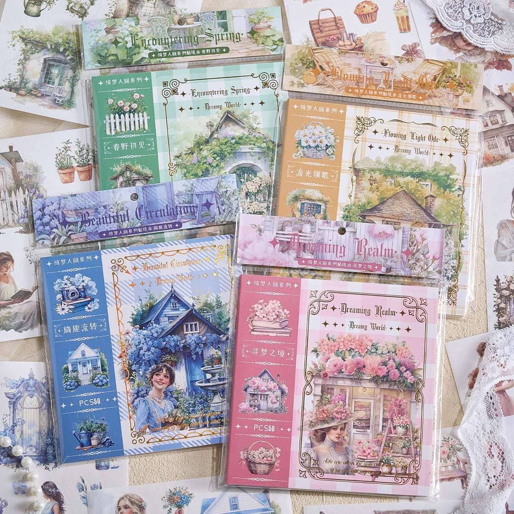 Journamm 50 Folhas De Adesivos Para Scrapbook , Papel Washi , Scrapbooking , Lixo , Diário , Artesanato , Decoração
