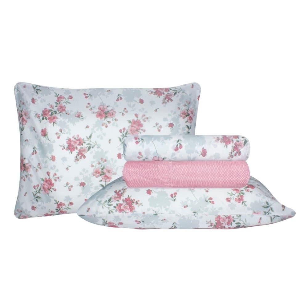 Jogo de Cama Duplo Casal 4 Peças 140 Fios 250x220cm Amelie Realce Premium - Sultan