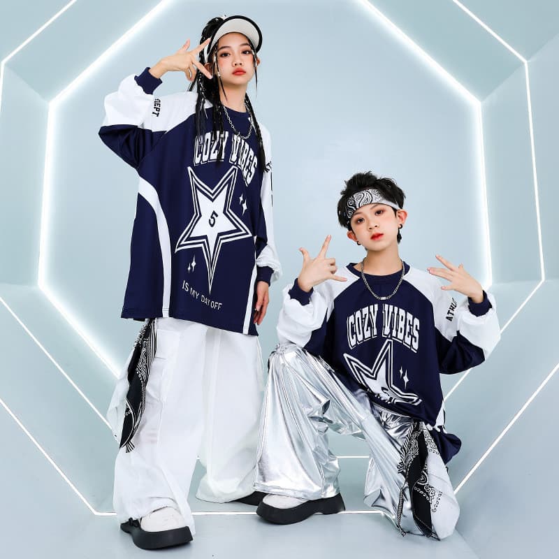 Roupas infantis de hip hop hip-hop roupas da moda infantil meninos hiphop moletom calças casuais terno meninas roupas de