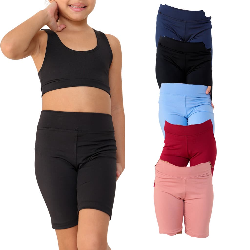 Kit 2 Shorts infantis- Esportivo, Menina, Resistente, Do 6 ao 12, Liberdade.