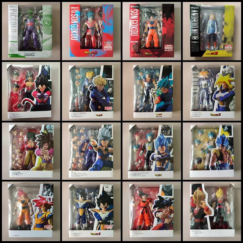 16cm Figura de Ação Articulada Dragon Ball SHF Goku Vegeta PVC Modelo Dragon Ball Super GCSA