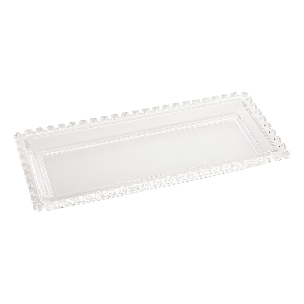 Travessa Bandeja Retangular Vidro Cristal Lyor Coração