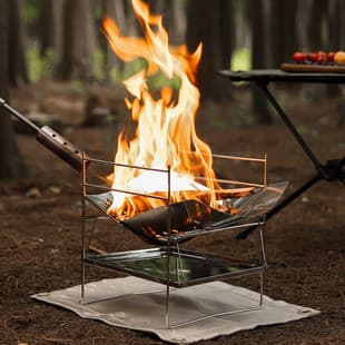 Churrasqueira de aço inoxidável ao ar livre Rack acampamento portátil dobrável incinerador