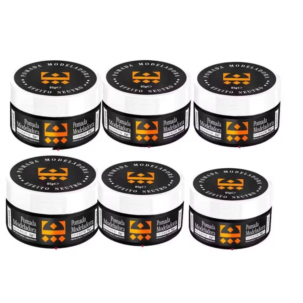 Kit 6 Pomadas Modeladoras Embaixador 85g Efeito Neutro