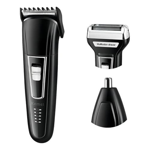 Aparador de Pelos Kemei Corporal Masculino Íntimo Depilador – Cor Preto