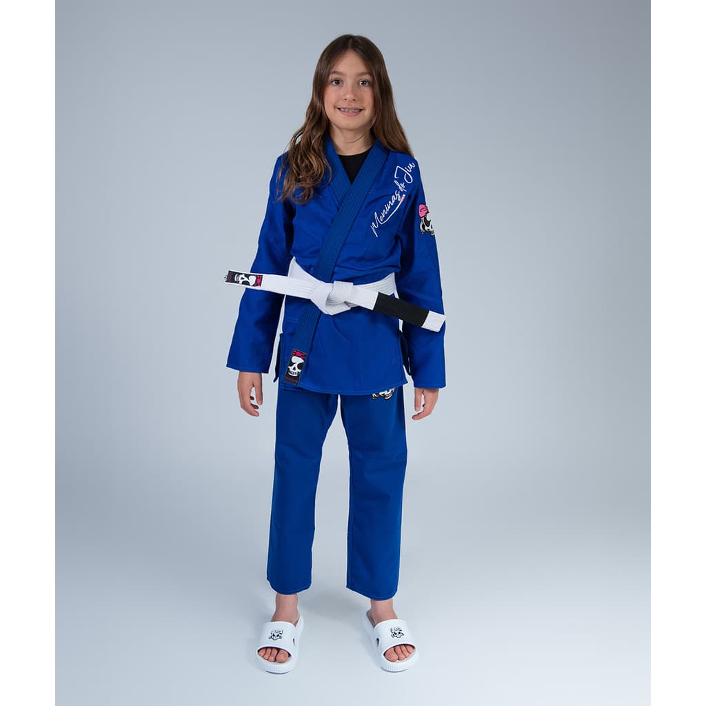 Kimono Azul Infantil Jiu Jitsu Feminino Meninas do Jiu
