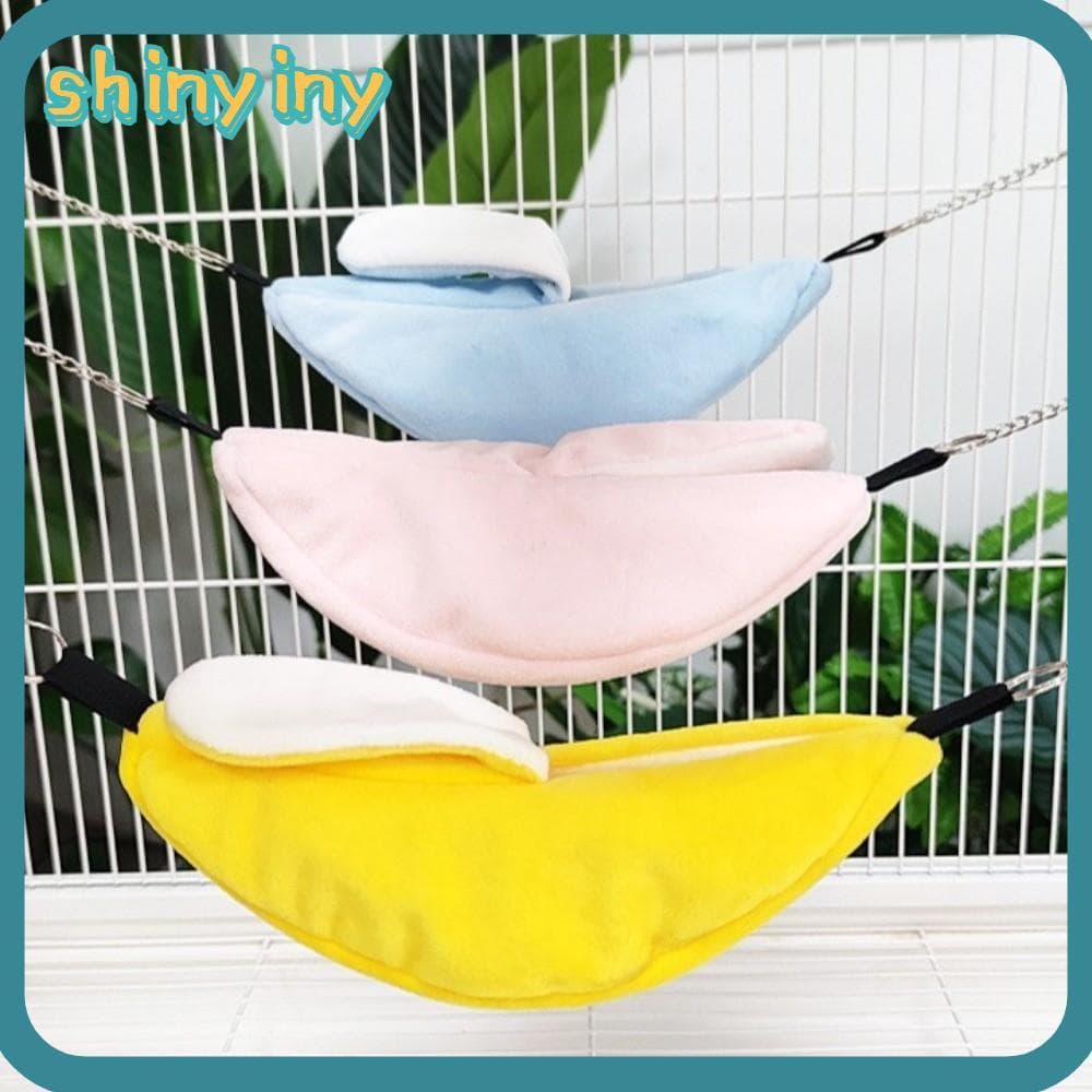 Rede Brilhante Para Pássaros De Estimação , Cama De Hamster Estilo Banana Quente E Macia , Casa De Cobaia Suspensa Outon