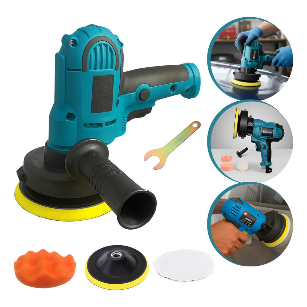 Politriz Automotivo 850w Polidor Angular De Mão Elétrica 5 Pol 4500RPM + Boinas