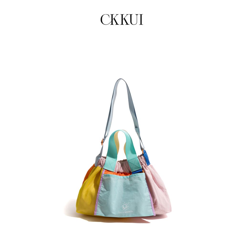 CKKUI Singapura Nicho Contraste Cor Múmia Bolsa 2025 Novo Estilo Bolinho Bolsa Dopamina Dobrável Bolsa de Ombro Portátil