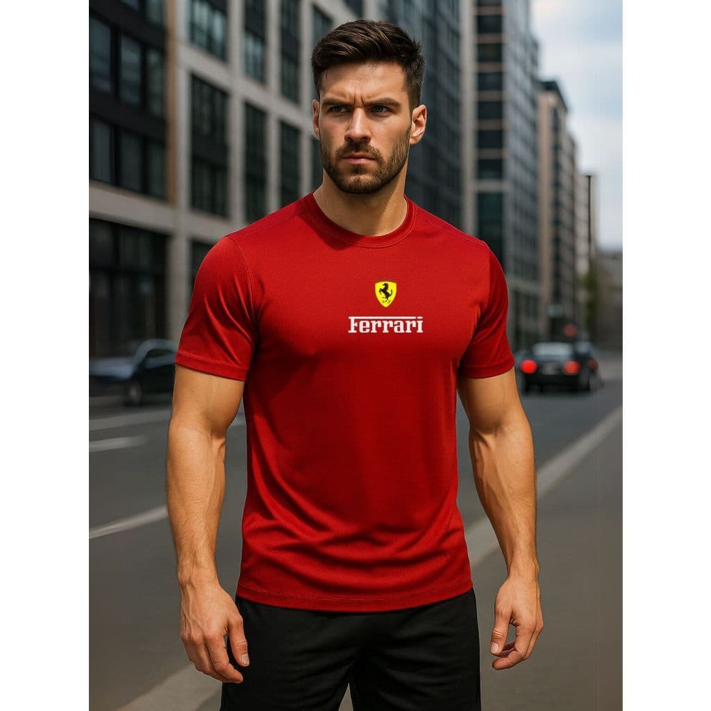 Camisa Masculina Dry Fit Camiseta Antiodor Treino Fitness Academia Ferrari 01