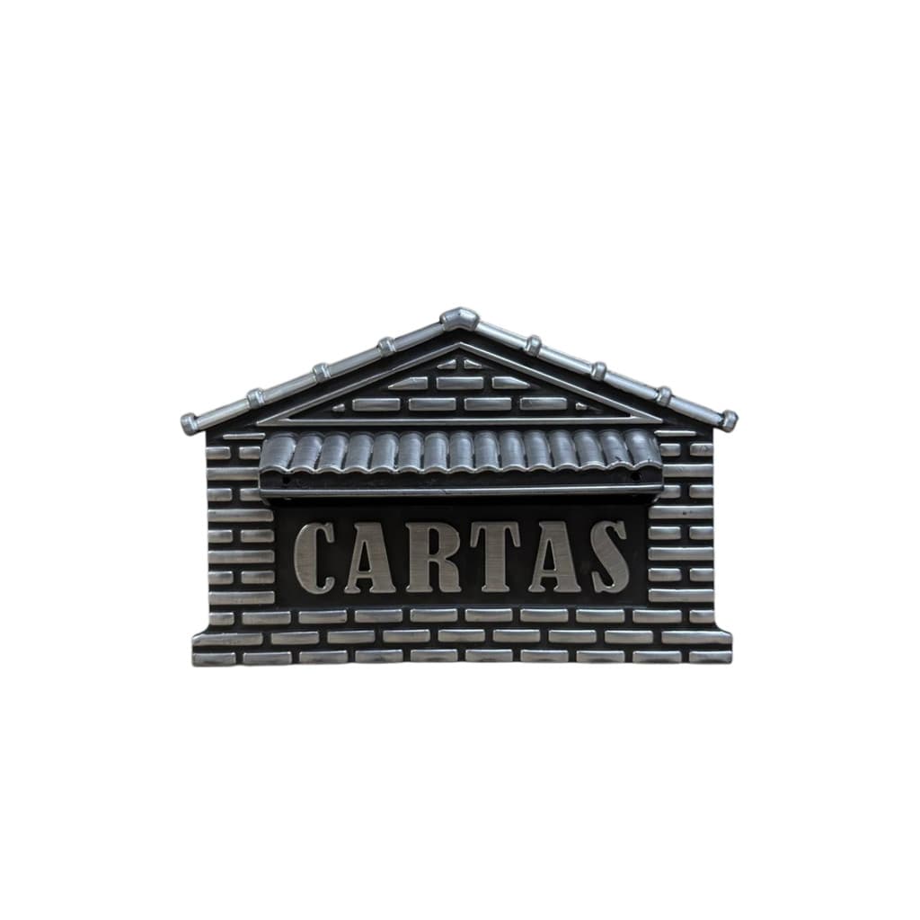 Caixinha De Correio Pratica Carteiro Casinha Tijolo - Prata