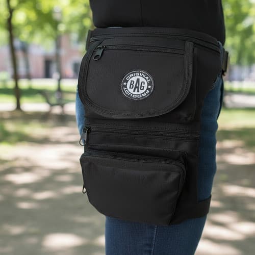 Kit 2 Pochetes Unissex Cartucheira Bag Perna Uso Diversos 2 Pretas