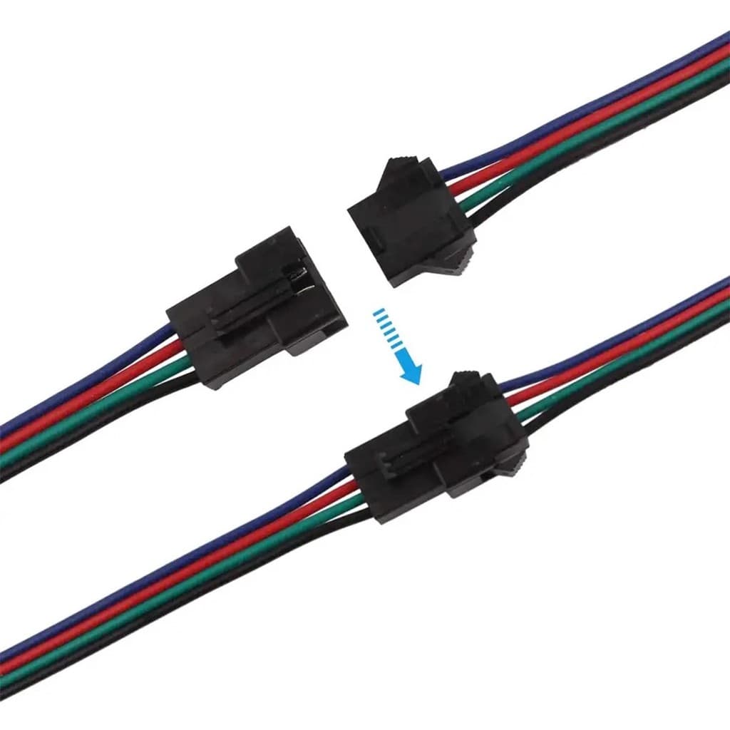 5 Pares Conector Engate Rápido 4 Pinos 4 Fios Macho E Femea