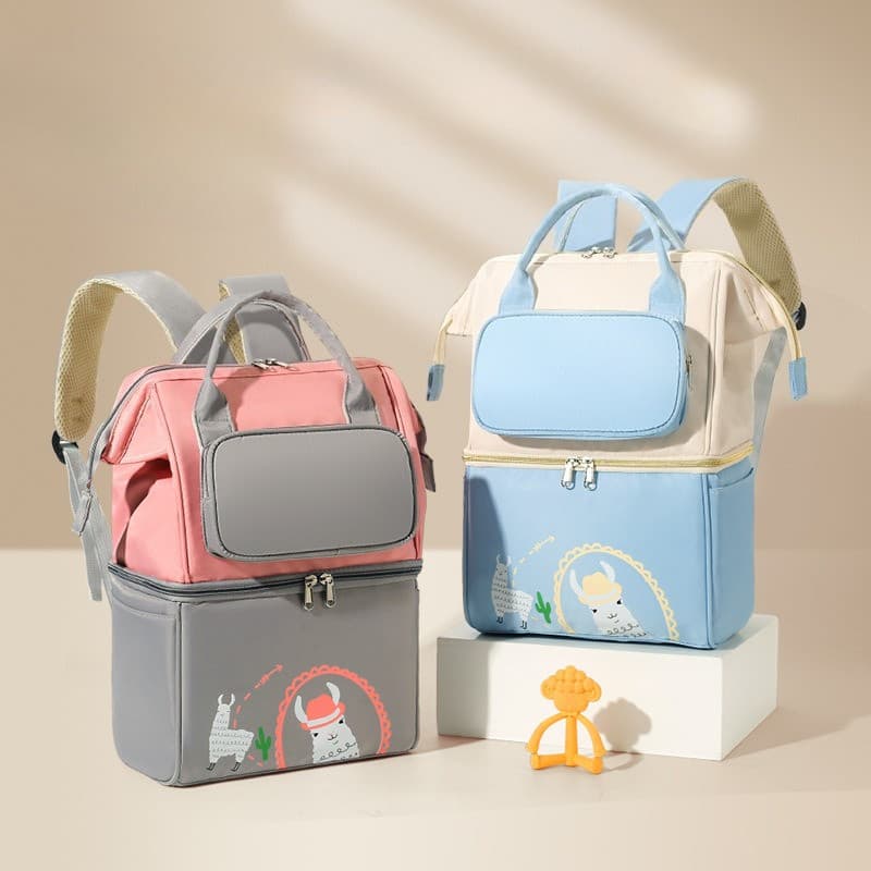 Bolsa De Múmia Multifuncional Impressa Em Desenho Animado De Grande Capacidade , À Prova D'água E Resistente A Manchas C