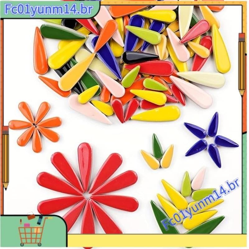 Pacote De 100g De Azulejos De Mosaico Em Forma De Gota , Faça Você Mesmo , Peças Coloridas Formato Irregular Para Artesa