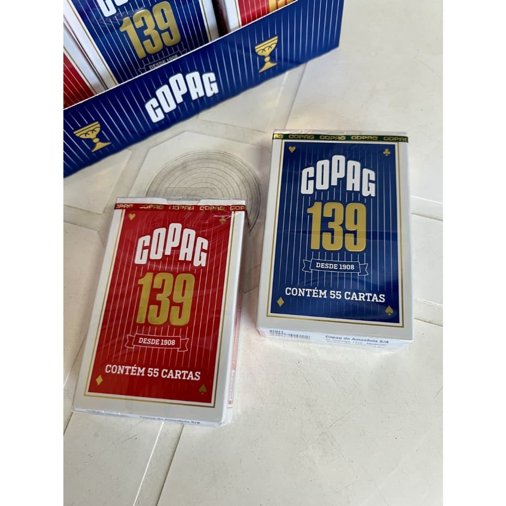 kit com 2 Baralhos Copag 139 Original Naipe Tradicional 108 Cartas