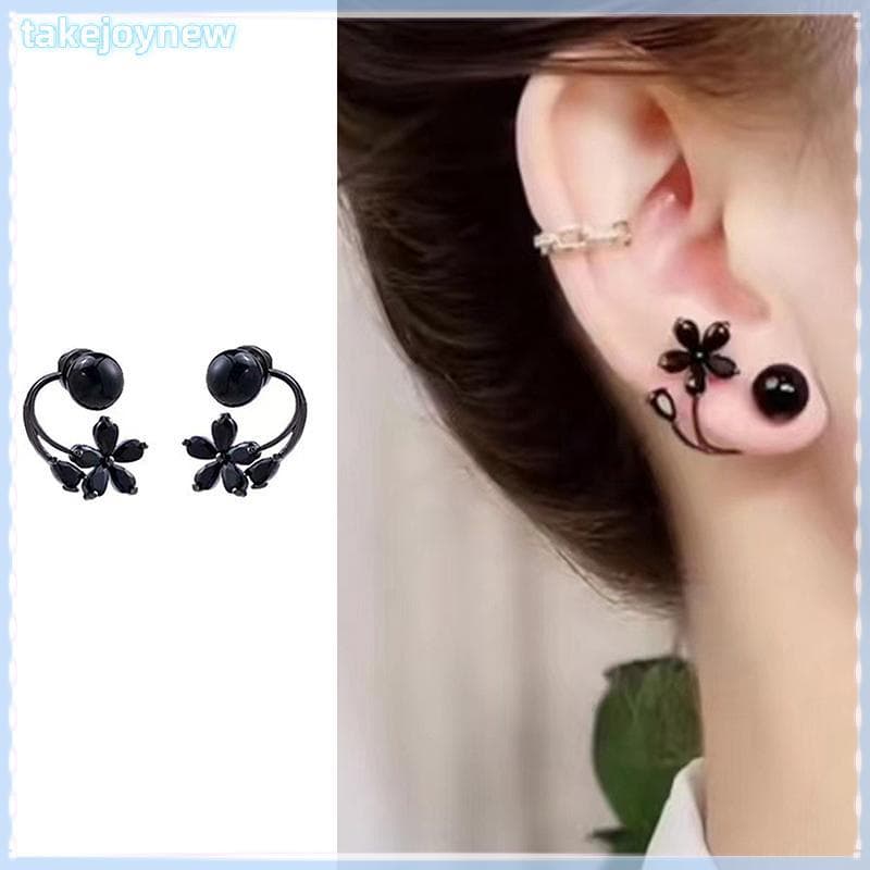 [takejoynewBR] Brincos De Pérola Com Flor De Zircônia – Joias Elegantes Para Festa De Casamento , Presente Tbr