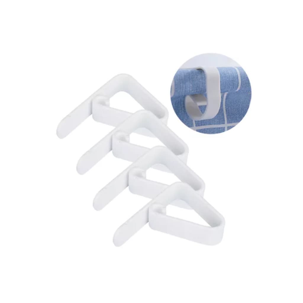 Prendedores Toalha Mesa Kit: 4 Peças, Grampo Branco 3,3cm