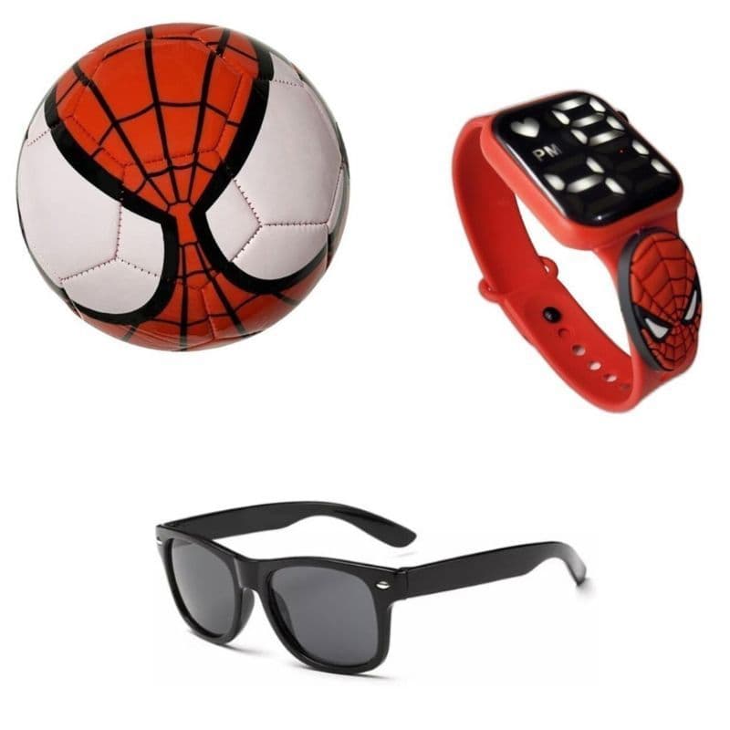 Bola de futebol + Relogio + Oculos digital Infantil Homem Aranha