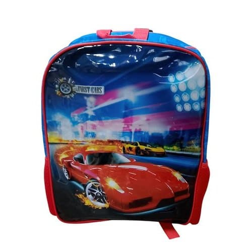 Mochila Infantil Estampada Carros Vermelha Escolar Leve Confortavel Divertida