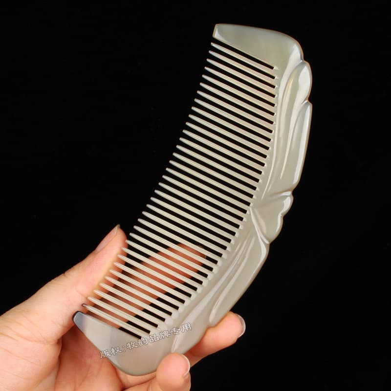 Muyun genuíno chifre pente terapia de cabelo pente cabelo liso dente fino cabelo longo cabelo curto Universal grande méd