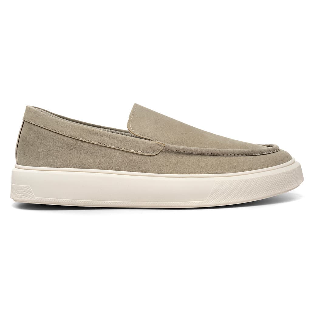 Tênis Casual Slip On Cinza Calce Fácil Sola Reta Social Confortável Moda Lifestyle Moderno Leve Macio Premium Dia a dia