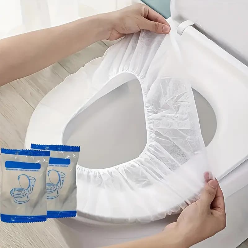 KIT 10/20/30 Capas Descartáveis Para Assento De Vaso Sanitário Faixas Elásticas-Protetores Higiênicos Portáteis Viagem