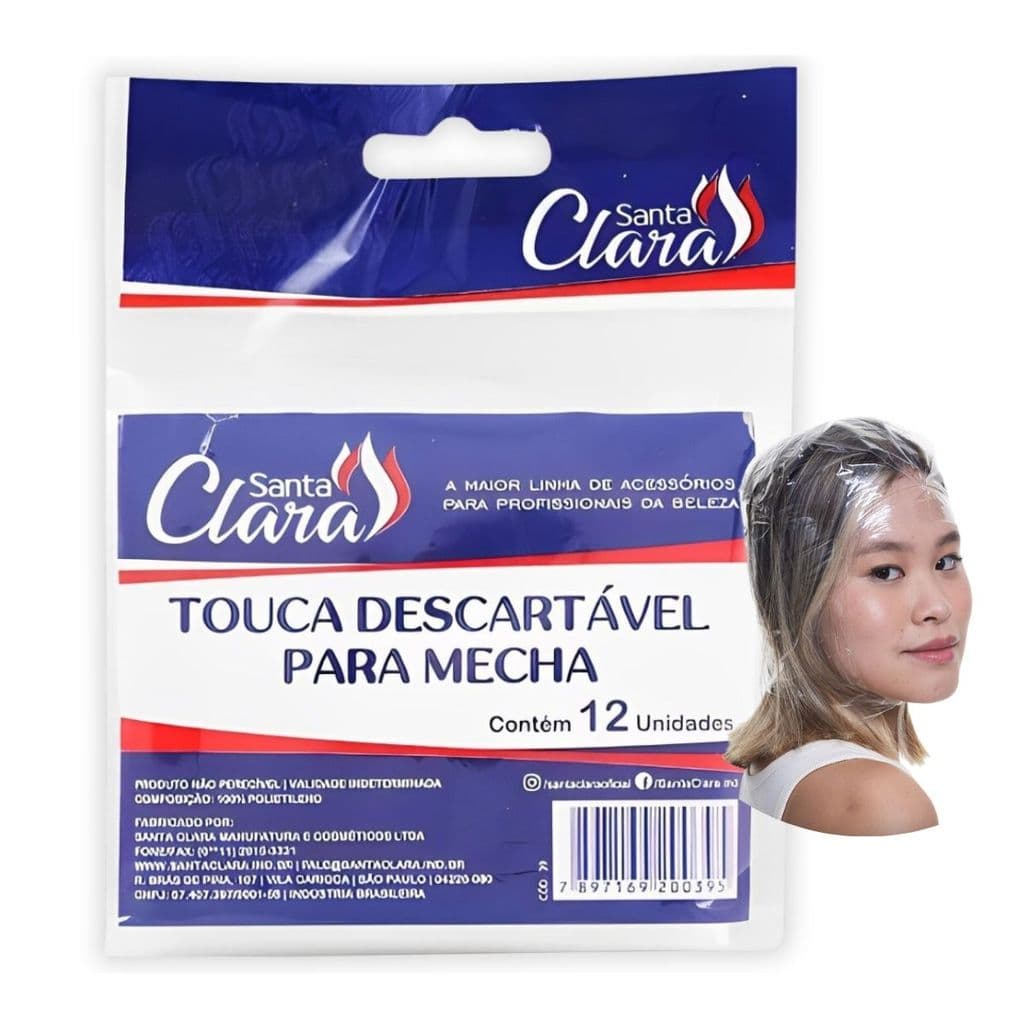 Touca Para Mecha Descartável Santa Clara 12 Und