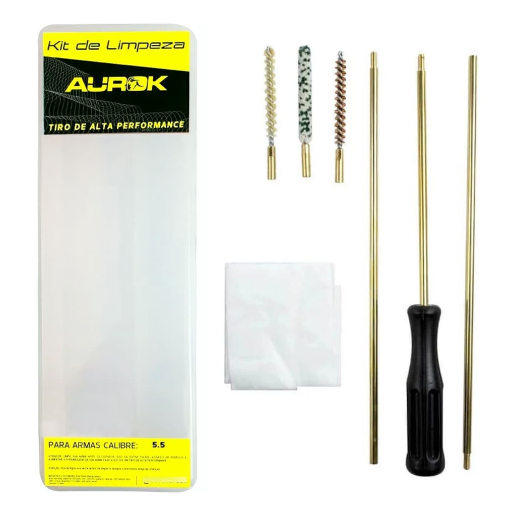 Kit De Limpeza Carabina Espingarda Pressão Cal 5.5mm Aurok