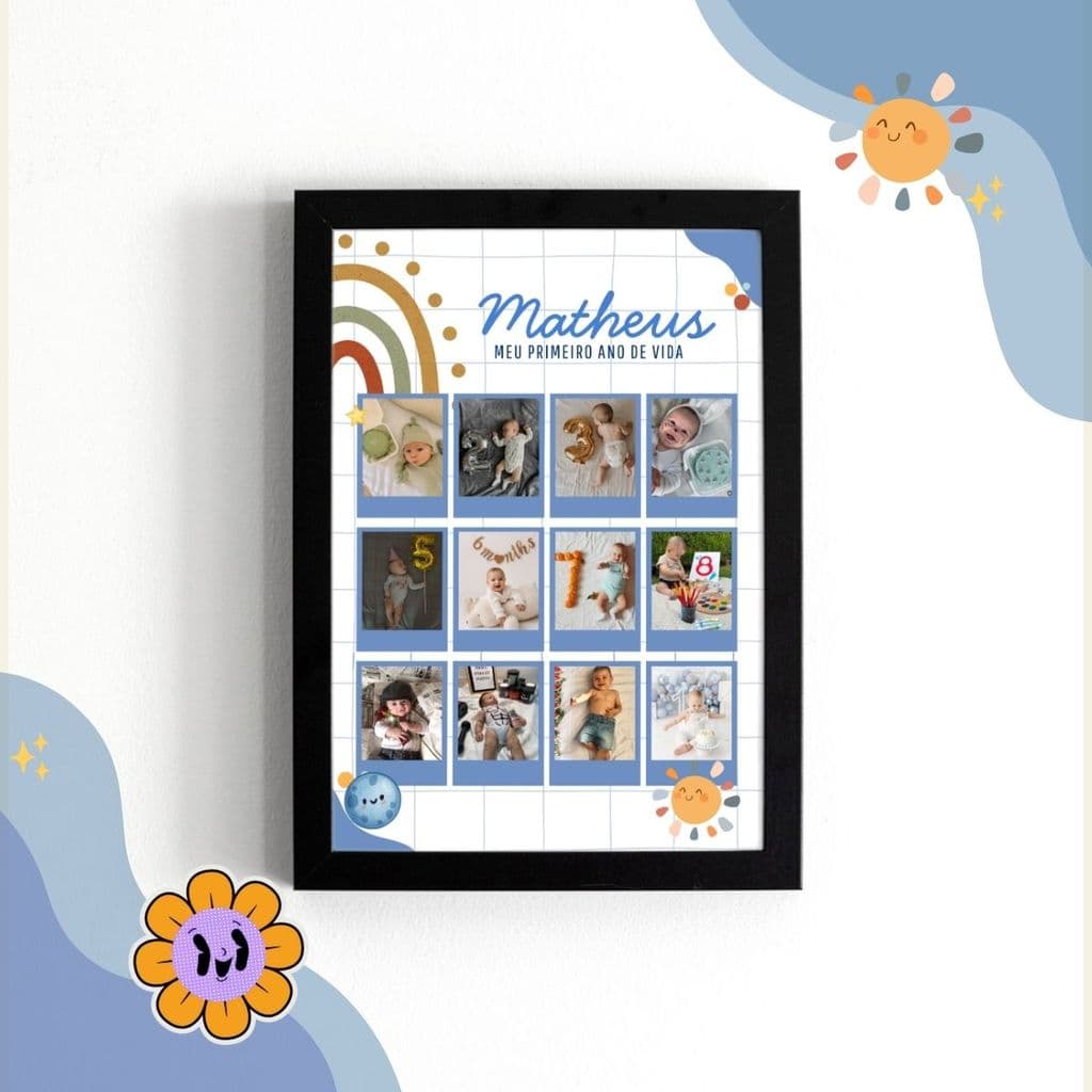 Quadro Personalizado Menino Maternidade Envio Imediato Moldura em MDF Quarto do bebê