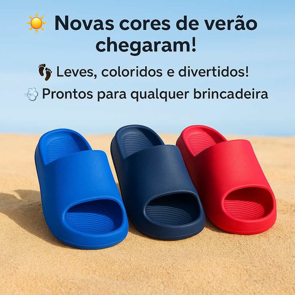 Chinelo Slide Infantil Unissex do 26 ao 33 Leve Macio Ideal para Uso Diário